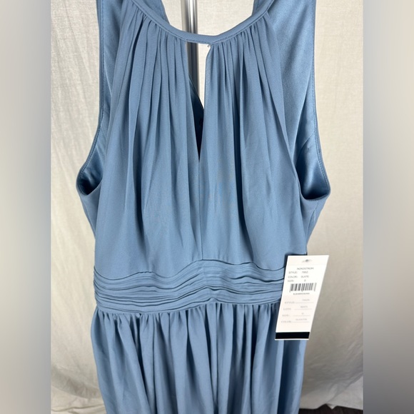 Bill Levkoff Slate Blue Halter A-Line Princess Dress Size 0 NWT - Picture 6 of 17